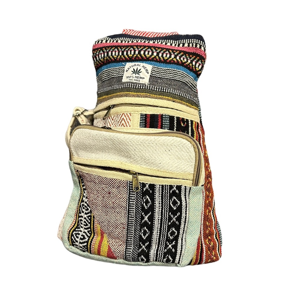 NWT. Natural Hemp Backpack Hippie/Boho/Gypsy/Festival CL/GR. 14